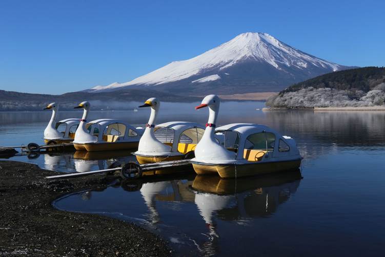 山中湖と富士山