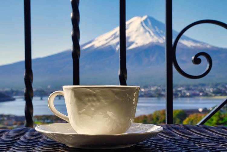 富士山の見えるカフェ