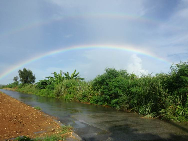 沖縄で見る虹