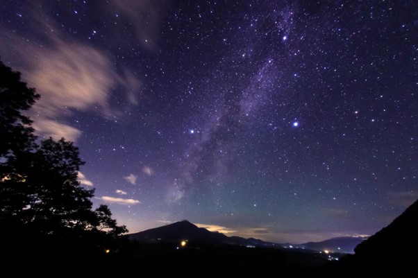 二度上峠から見える星空